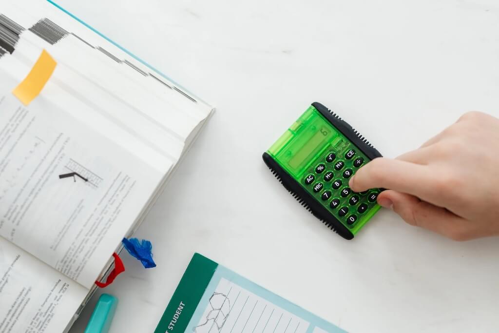 Person using a calculator